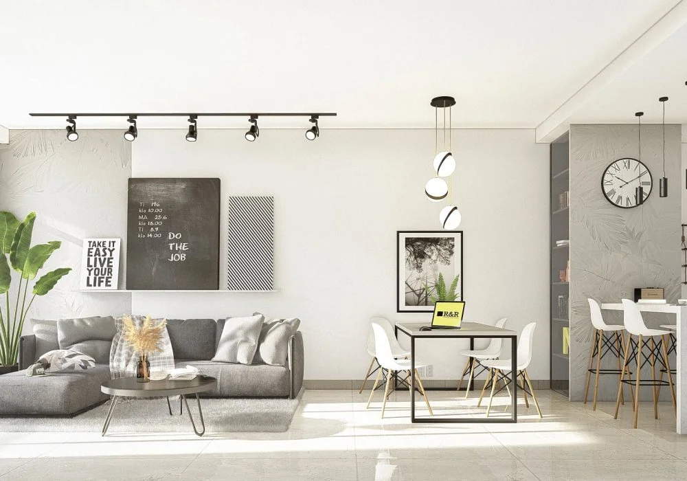 Render de Varuna: interior de departamento